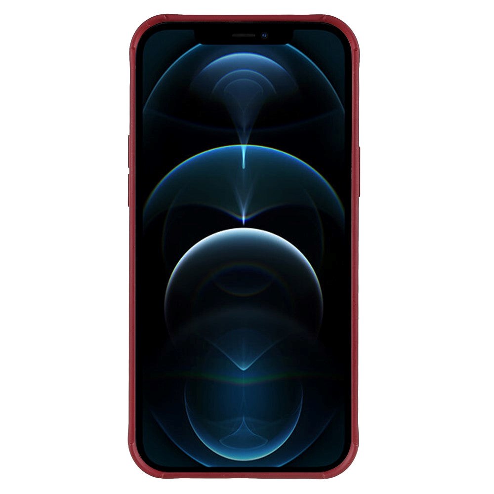 iPhone 12 Pro Max Grid Texture Silicone Case - Red