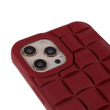 iPhone 12 Pro Max Grid Texture Silicone Case - Red