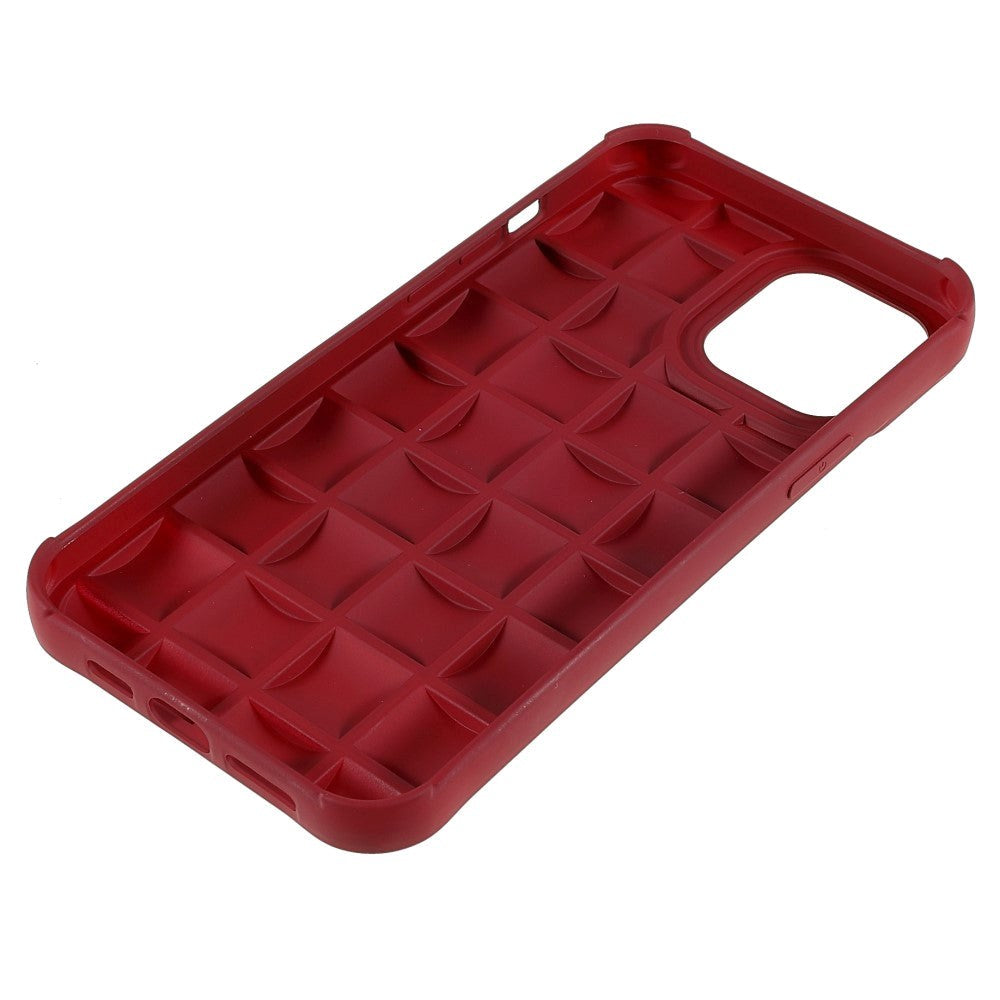 iPhone 12 Pro Max Grid Texture Silicone Case - Red