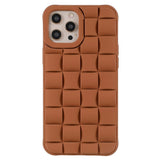 iPhone 13 Pro Grid Texture Silicone Case - Brown