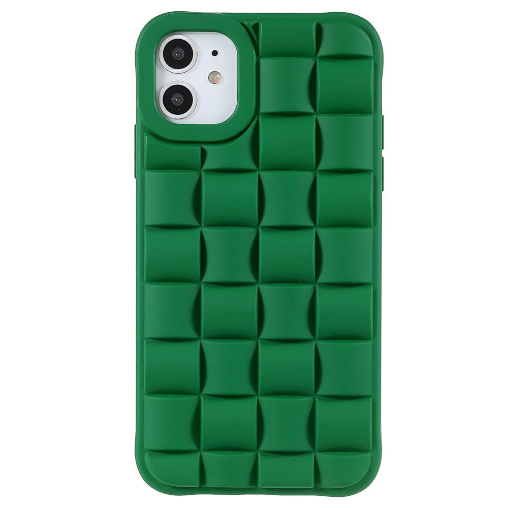 iPhone 11 Grid Texture Silicone Case - Green