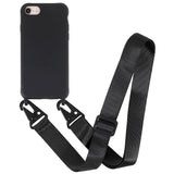 iPhone SE (2022/2020)/8/7 Flexible Plastic Case w. Shoulder Strap - Black