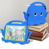 iPad 10.2" (2021 / 2020 / 2019) / iPad Pro 10.5 / iPad Air (2019) EVA Children's cover with Shoulder Strap - Octopus Theme - Blue