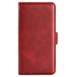 iPhone 14 Pro Leather Wallet Case & Magnetic Lock - Red