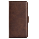 iPhone 14 Pro Leather Wallet Case & Magnetic Lock - Dark Brown