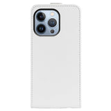 iPhone 14 Pro vertical Flip Leather Case w. Card Holder - White