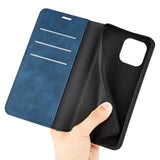 iPhone 14 Pro Leather Wallet Flip Case & Magnetic Lock - Blue