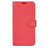 iPhone 14 PU Litchi Leather Flip Case with Wallet & Stand Function - Red