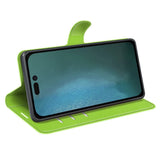 iPhone 14 PU Litchi Leather Flip Case with Wallet & Stand Function - Green