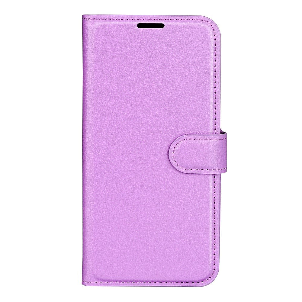 iPhone 14 PU Litchi Leather Flip Case with Wallet & Stand Function - Purple