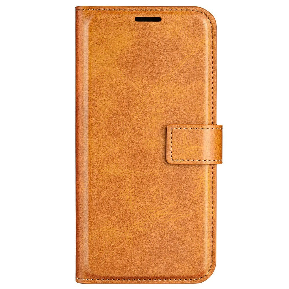 iPhone 14 Plus Leather Cover w. Card Holder & Magnetic Closure - Yellow