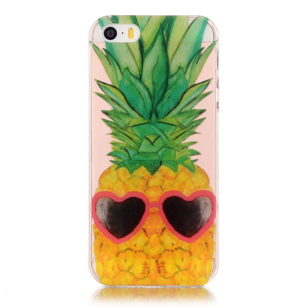 EIDERWOOD iPhone SE / 5 / 5s Flexible Plastic Case w. Print - Pineapple