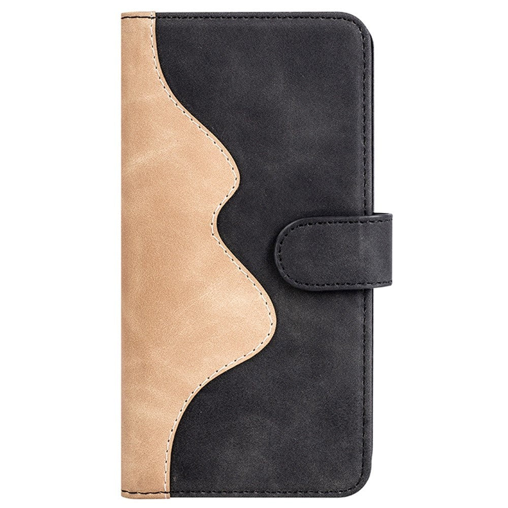 iPhone 14 Plus Leather Flip case with Card Holder - Black / Brown