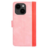 iPhone 14 Plus Leather Flip case with Card Holder - Red / Pink