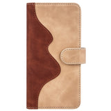 iPhone 14 Pro Multicolored Leather Flip case with Card Holder - Dark / Light Brown