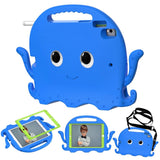 iPad (2018) / iPad (2017) / iPad Air 2 / iPad Pro 9.7" EVA Children's cover with Shoulder Strap - Octopus Theme - Blue