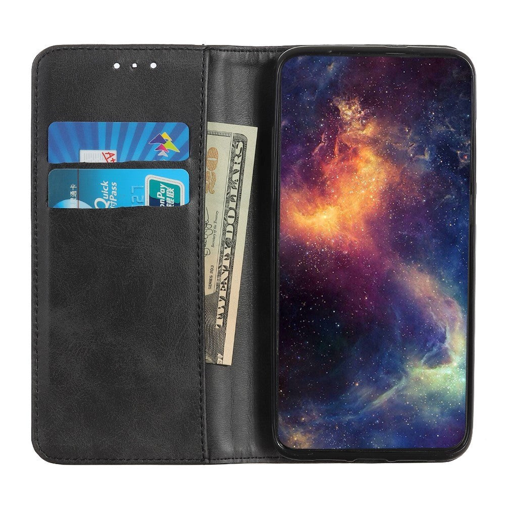 iPhone 14 Leather Wallet Case & Magnetic Lock - Black