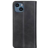 iPhone 14 Leather Wallet Case & Magnetic Lock - Black