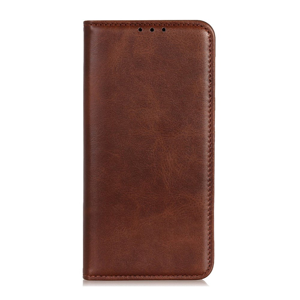 iPhone 14 Leather Wallet Case & Magnetic Lock - Dark Brown