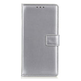 iPhone 14 Leather Wallet Case & Kickstand - Silver