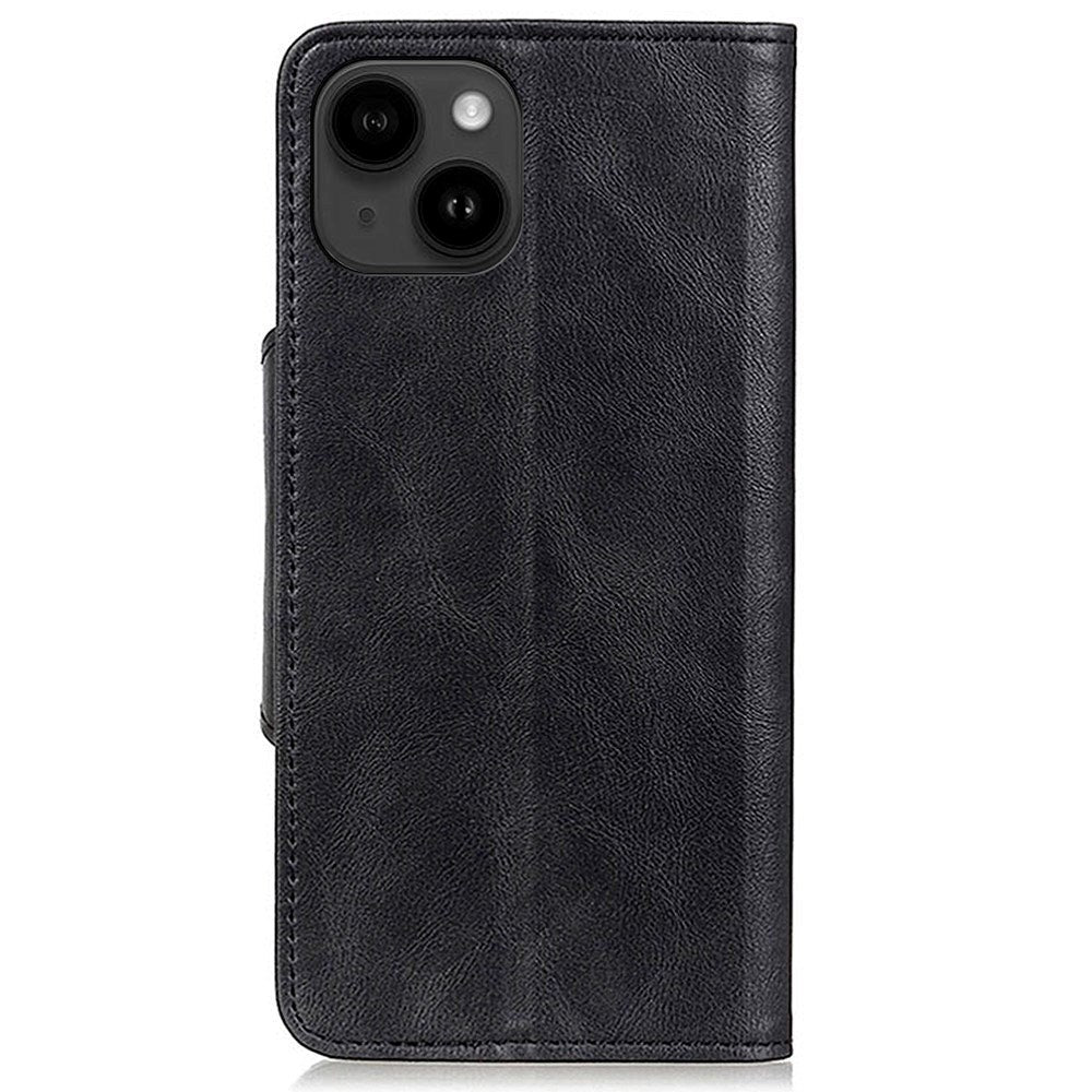 iPhone 14 Plus Leather Flip Case with Wallet - Black