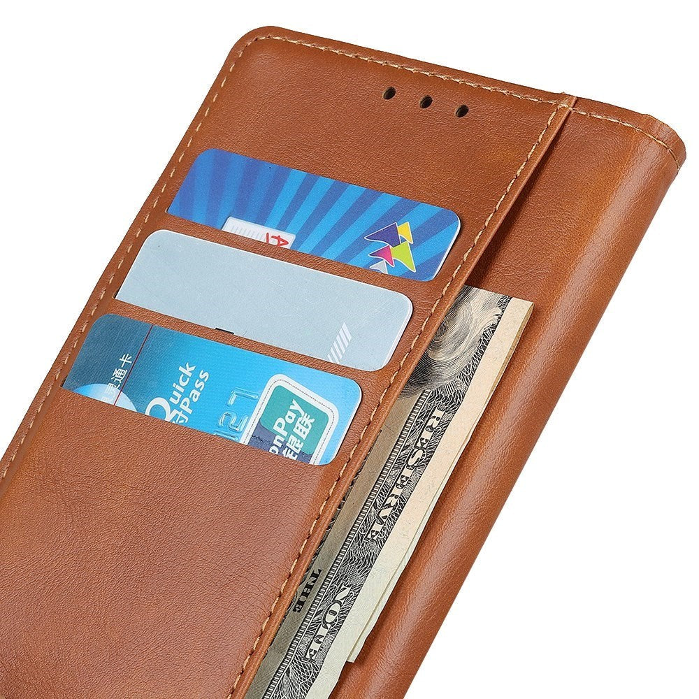 iPhone 14 Plus Leather Flip Case with Wallet - Brown