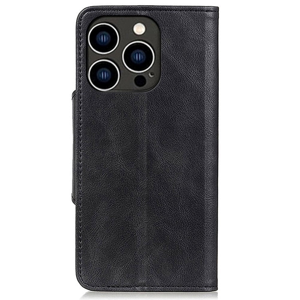 iPhone 14 Pro Leather Flip Case with Wallet - Black