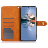 iPhone 14 Pro Khazneh Leather Flip Case with Wallet & Card Holder - Brown