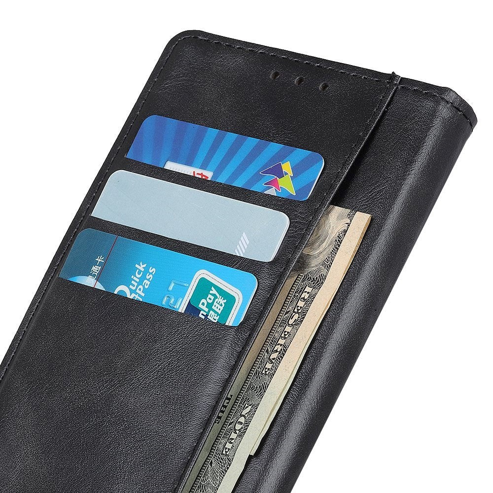 iPhone 14 Leather Flip Case with Wallet - Black