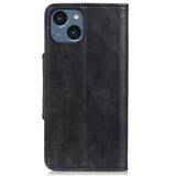 iPhone 14 Leather Flip Case with Wallet - Black