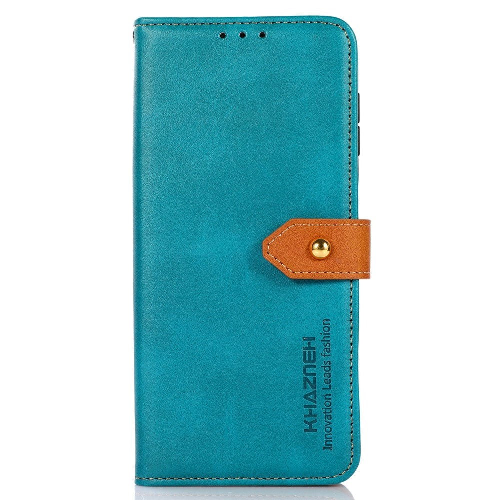 iPhone 14 KHAZNEH Leather Flip Case with Wallet & Card Holder - Blue