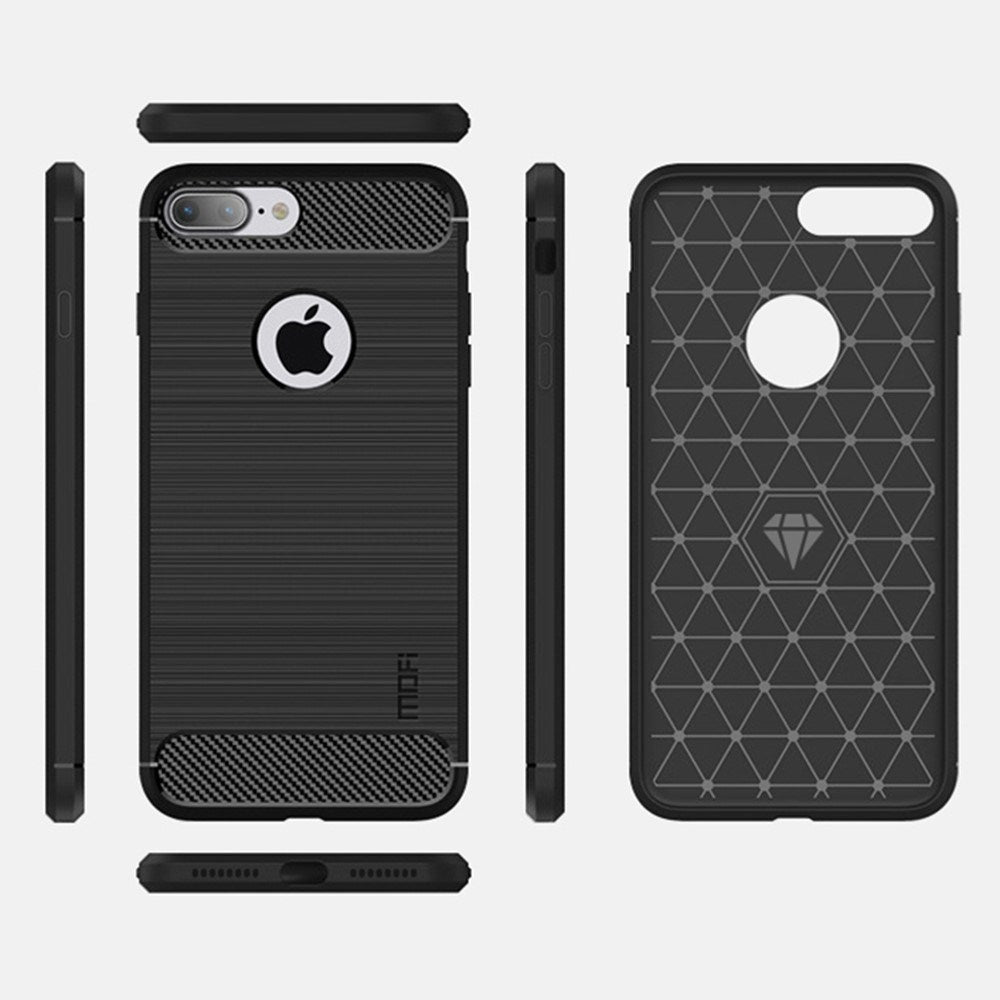 iPhone 7 Plus / 8 Plus Mofi Brewed Carbon Fiber Flexible Plastic Case - Black