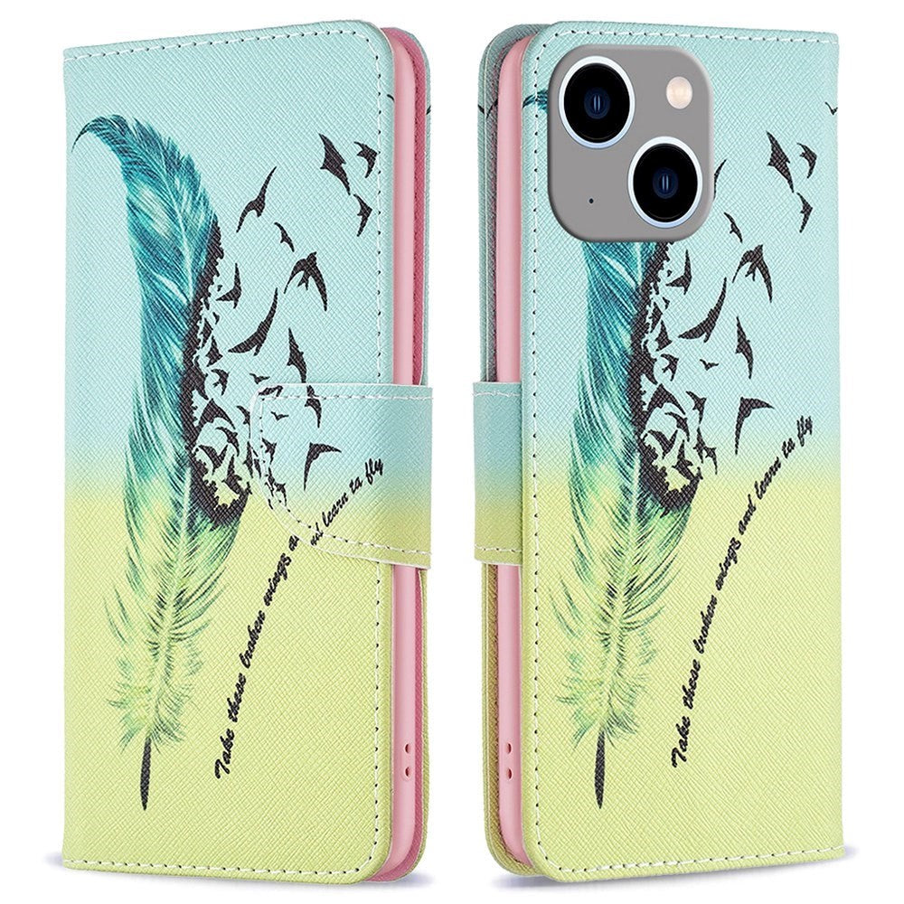 iPhone 14 Plus Leather Wallet Case & Print - Feather