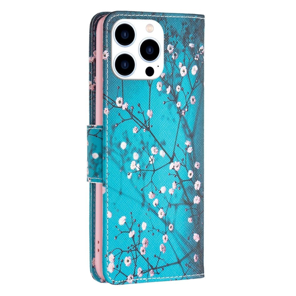 iPhone 14 Pro Leather Wallet Case & Print - Tree with Flowers