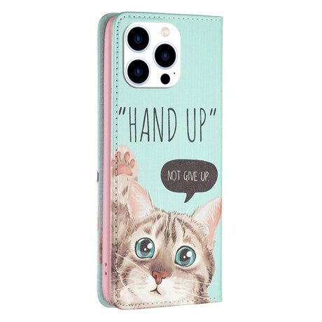 iPhone 14 Pro Leather Wallet Case & Stand Mode - Cat