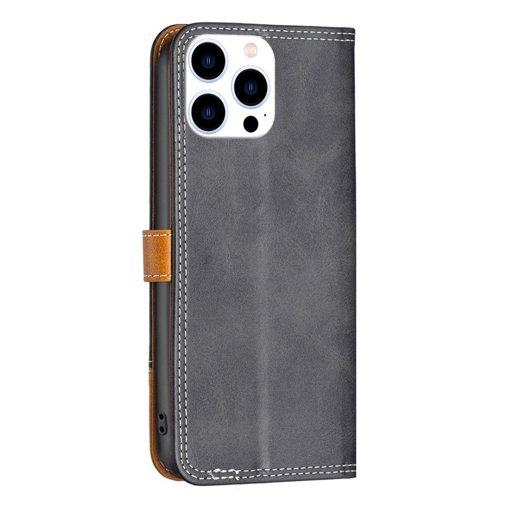 iPhone 14 Pro Soft Leather Wallet Case - Black