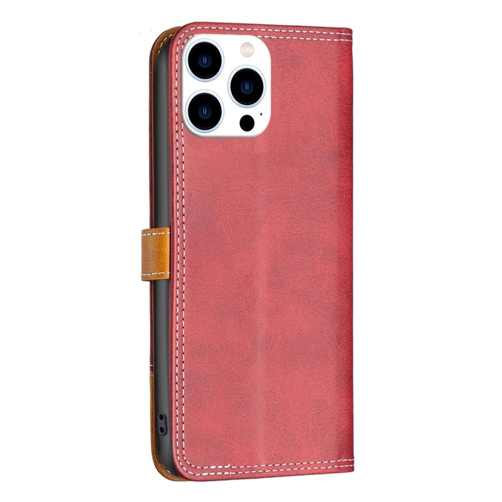 iPhone 14 Pro Soft Leather Wallet Case - Red