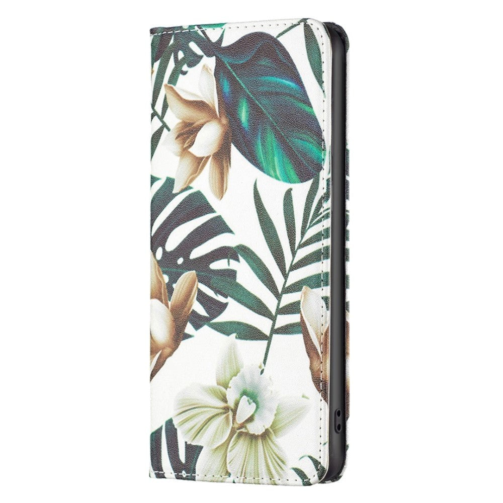 iPhone 14 Pro Max Leather Wallet Case & Stand Mode - Leaves and Flowers