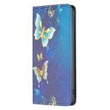 iPhone 14 Pro Max Leather Wallet Case & Stand Mode - Golden Butterflies