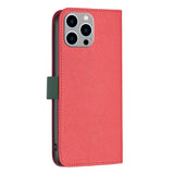 iPhone 14 Pro Max BINFIN Matte Leather Wallet Case & Magnetic Lock - Red