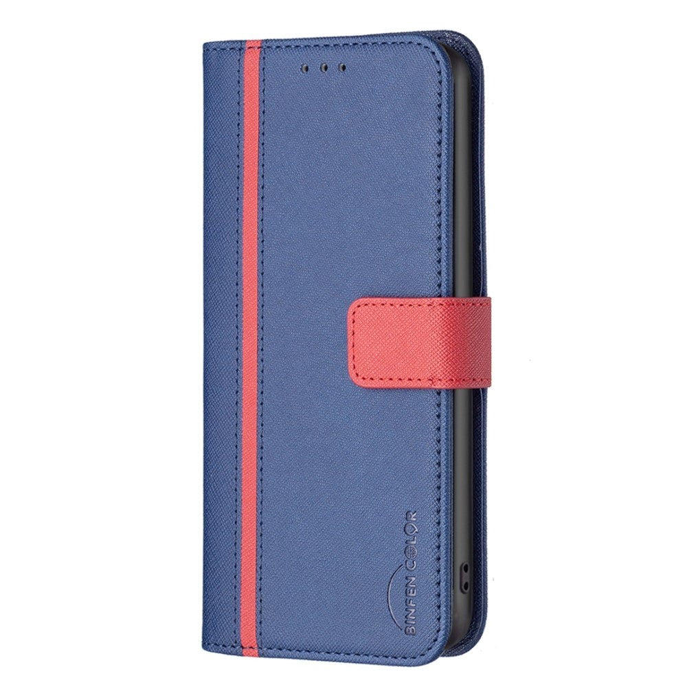 iPhone 14 Pro Max BINFIN Matte Leather Wallet Case & Magnetic Lock - Blue