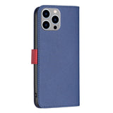 iPhone 14 Pro Max BINFIN Matte Leather Wallet Case & Magnetic Lock - Blue