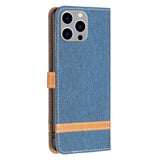 iPhone 14 Pro Max Leather Flip Case - Navy Blue