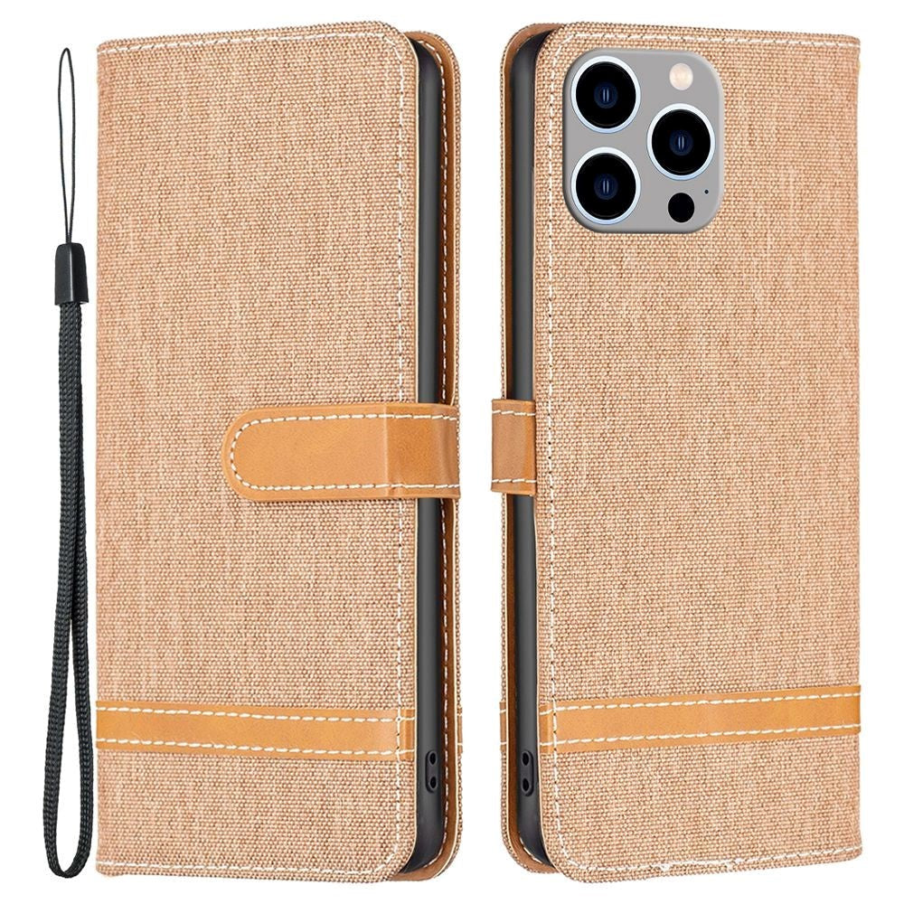 iPhone 14 Pro Max Leather Flip Case - Brown