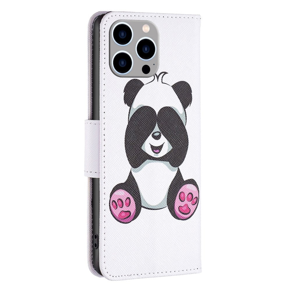 iPhone 14 Pro Max Leather Wallet Case - Panda