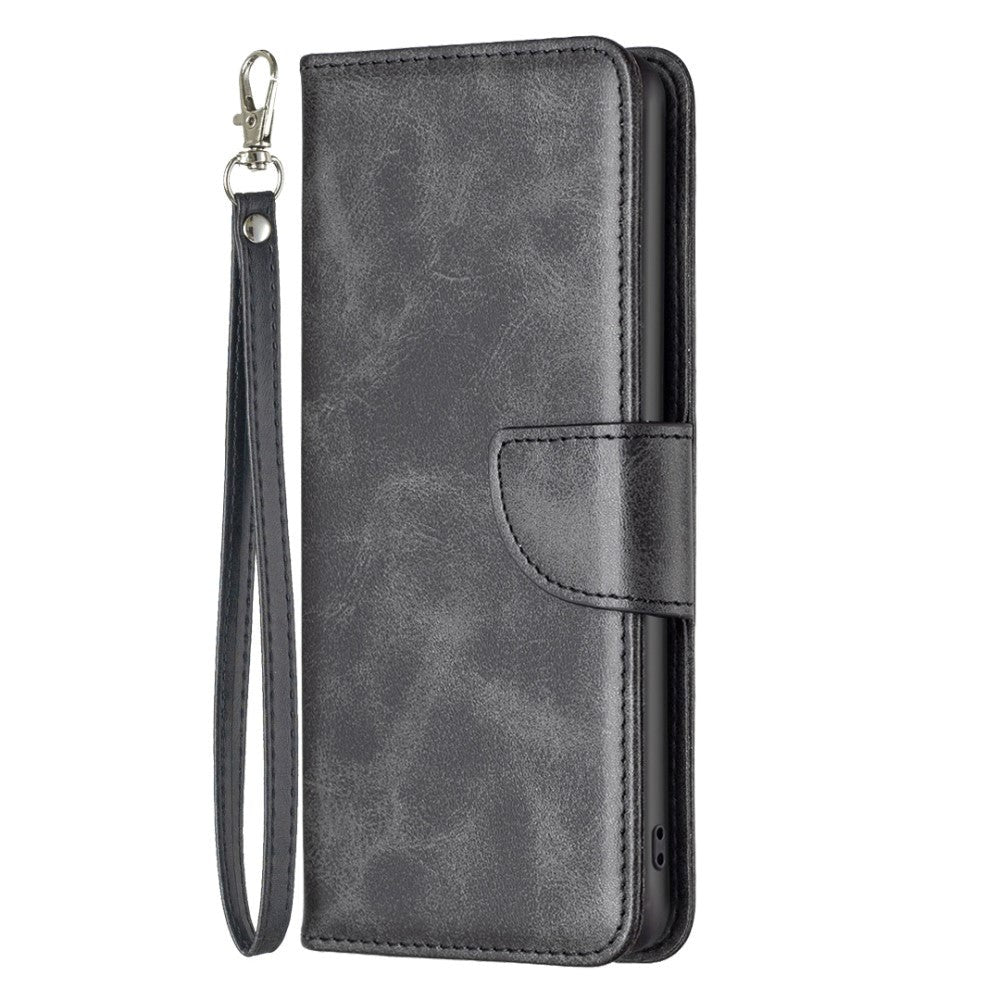 iPhone 14 Pro Max Faux Leather Wallet Case & Strap - Black