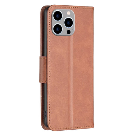 iPhone 14 Pro Max Faux Leather Wallet Case & Strap - Brown