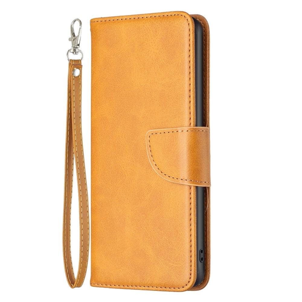 iPhone 14 Pro Max Faux Leather Wallet Case & Strap - Light Brown