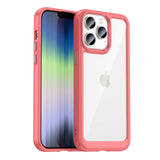 iPhone 14 Pro Hybrid Plastic Case - Transparent / Red