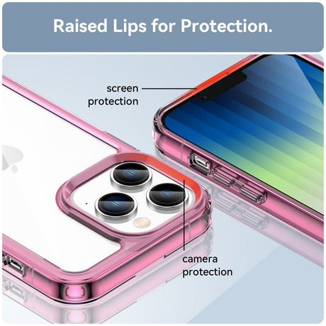 iPhone 14 Pro Hybrid Plastic Case - Transparent / Transparent Pink